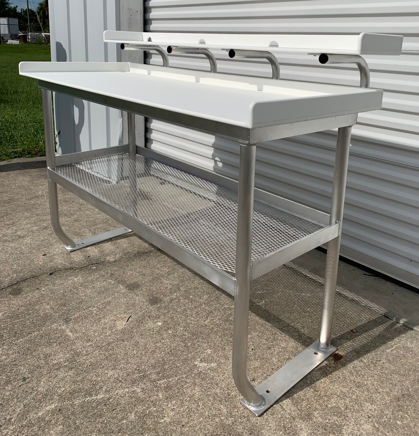 Deluxe Fish Cleaning Table with Upper Shelf