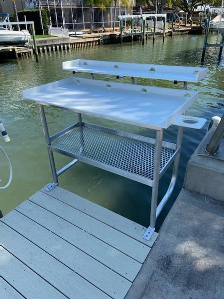 Fish Cleaning Table w/ Upper Shelf - Over the wall – North Florida  Metalworks