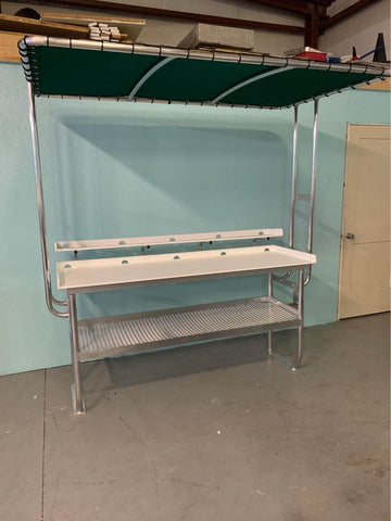 Fish Cleaning Table w/ Upper Shelf - Over the wall