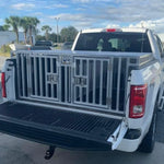 Two Bay dog box, over the rail. Hidden water tank for Ford, Ram, Toyota, Chevy